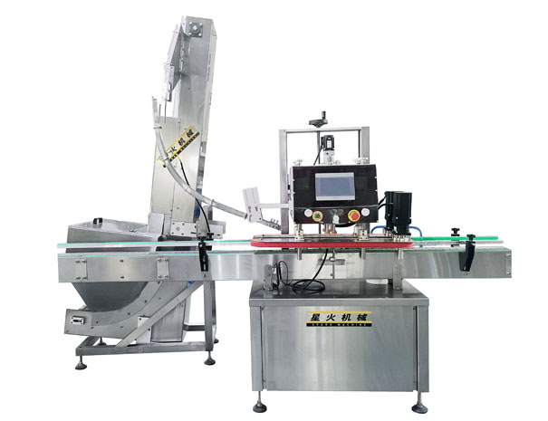 四轮夹旋式自动上盖旋盖机